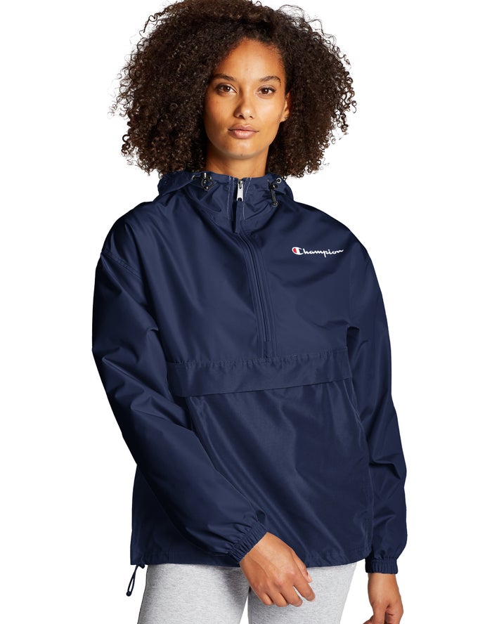 Champion Packable Navy Jackets Womens - South Africa JUWCZH806